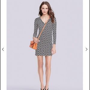 DVF Reina Long Sleeve Silk Jersey Dress