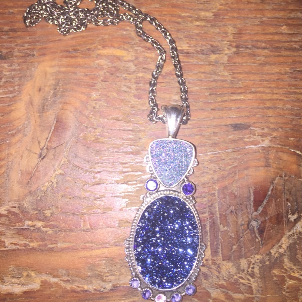 Handmade Sterling Silver Druzy Necklace