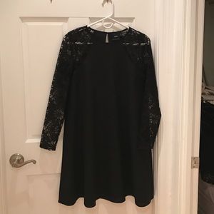 Black longsleeve lace maternity dress by ASOS