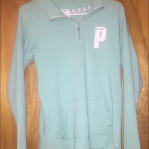 Mint blue small (pink) quarter zip