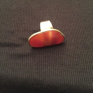 Semiprecious stone ring set in strong silver