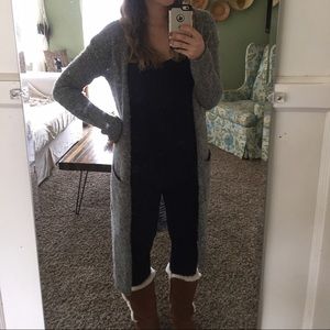 Grey knit duster sweater