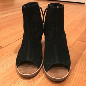 Toms Black Suede Perforated Majorca Booties