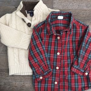 Toddler boy sweater and shirt
