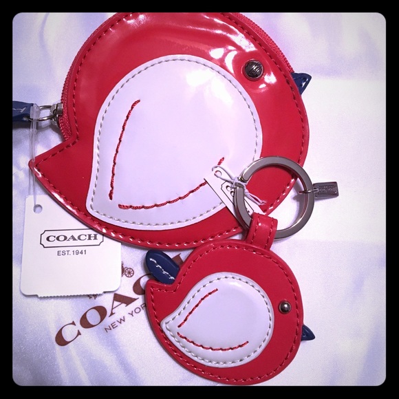 Coach Accessories - NWT Coach Red Bird Novelty Coin Purse & Key FOB