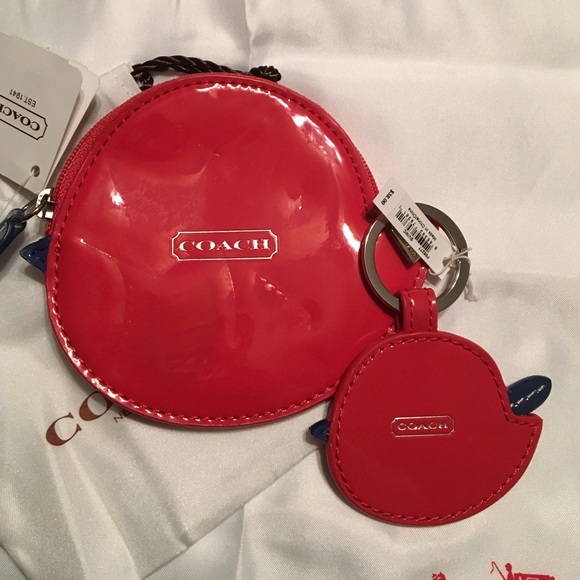 NWT Coach Red Bird Novelty Coin Purse & Key FOB - Picture 2 of 4