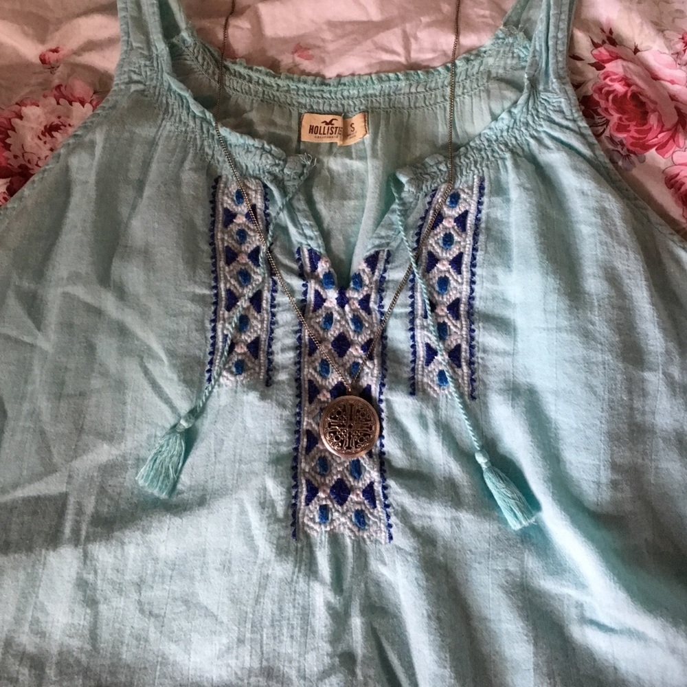 Teal Hollister Loose tank