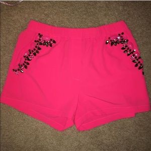 Pink Shorts with Rhinestones