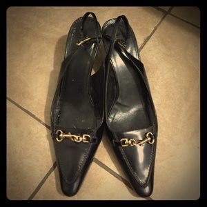 Black Coach Slingback Heels Size 9.5