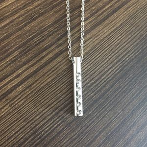 10/$20 SALE - Rhinestone Flute Modern 10" Necklace