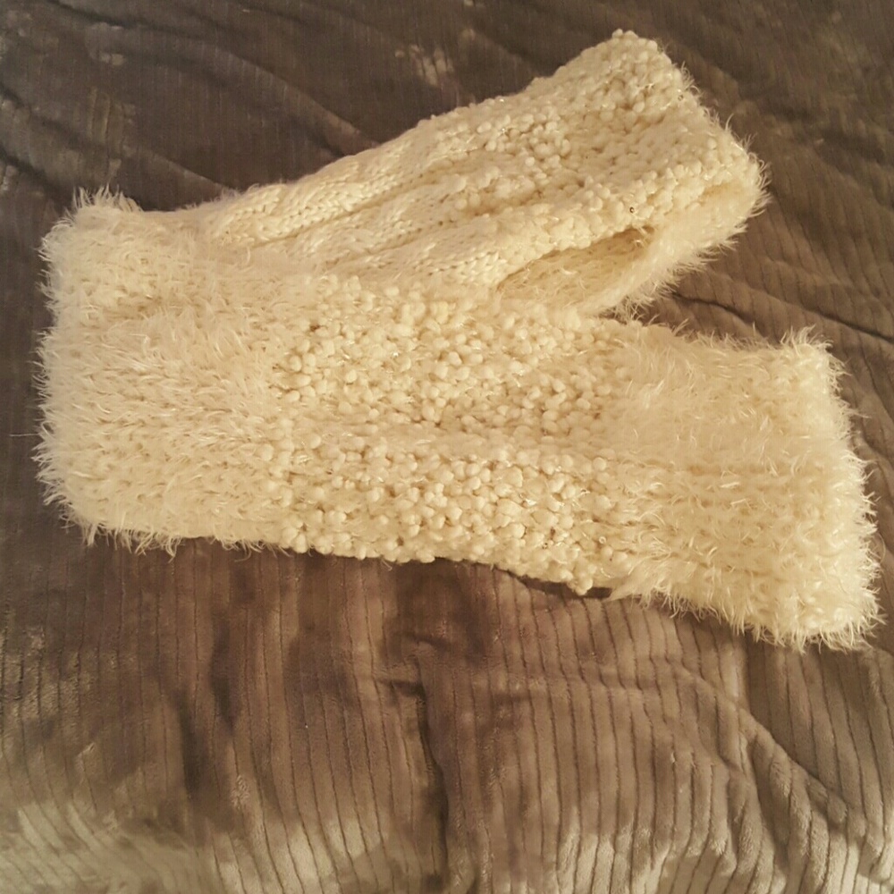 Cream Sparkly Soft Scarf
