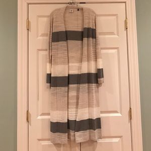 CABI Long striped cardigan