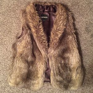 Express faux fur vest