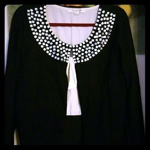 Jeweled Black Cardigan