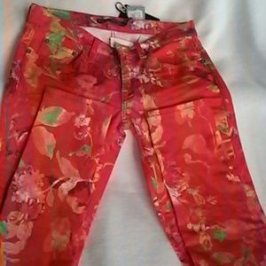 Ralph Lauren Red Floral Print Skinny Jeans