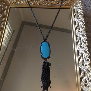 Kendra Scott Gunmetal & Turquoise Rayne Necklace