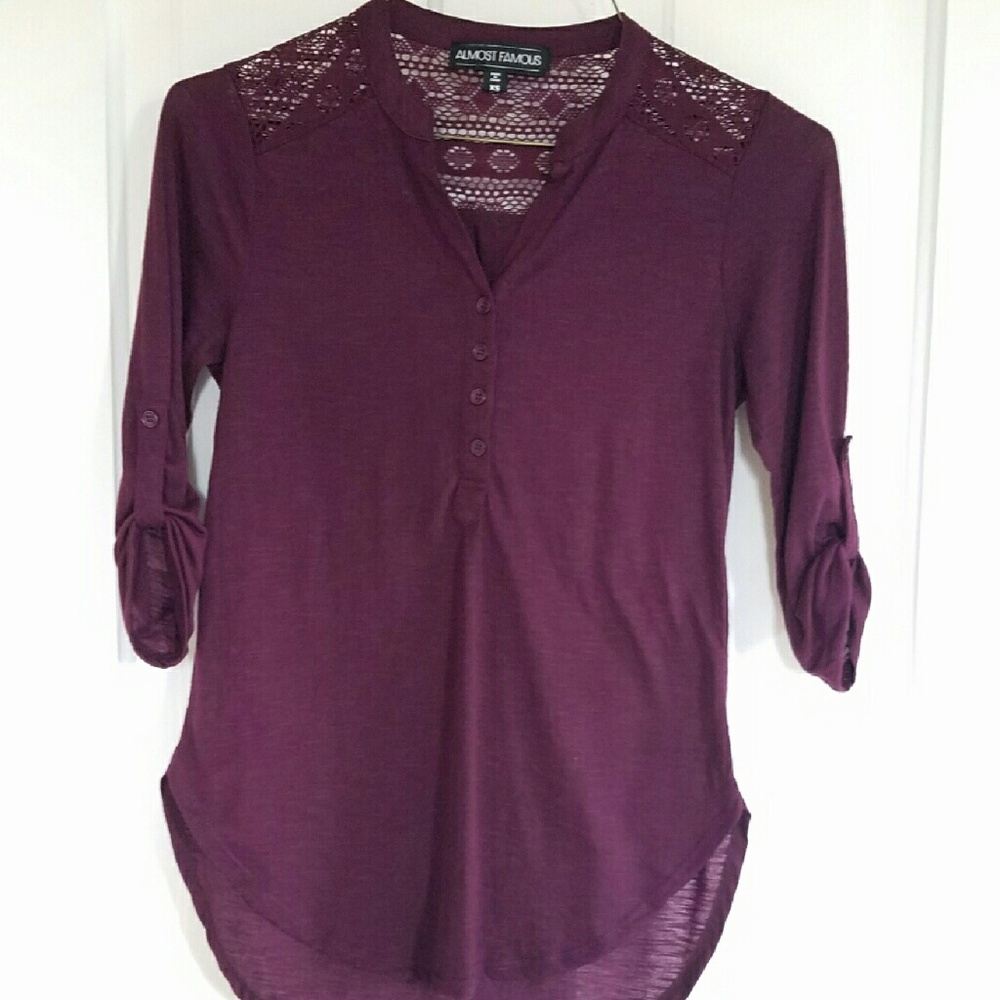 1/2 Sleeve Lace Detail Blouse