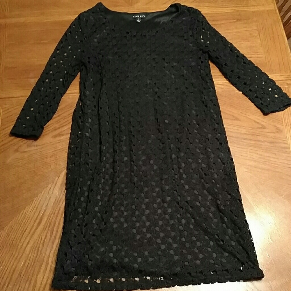 Black lace sheath dress, worn once!