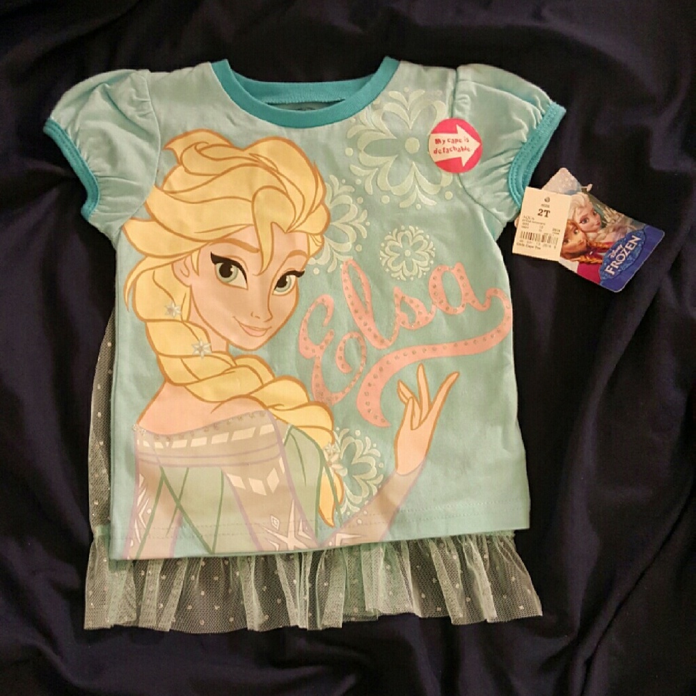 NWT Aqua Frozen Elsa Cape Tee