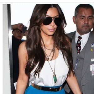 Turquoise horn necklace