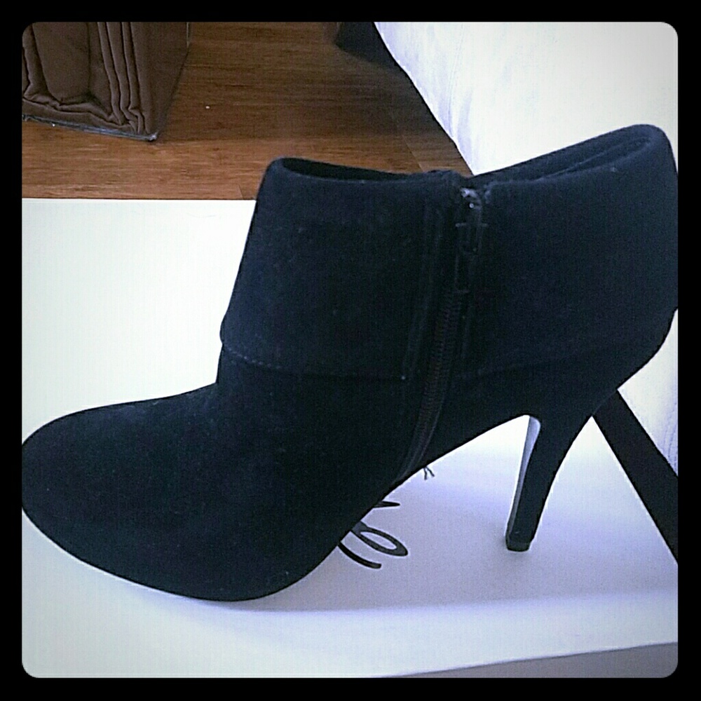 Black suede booties