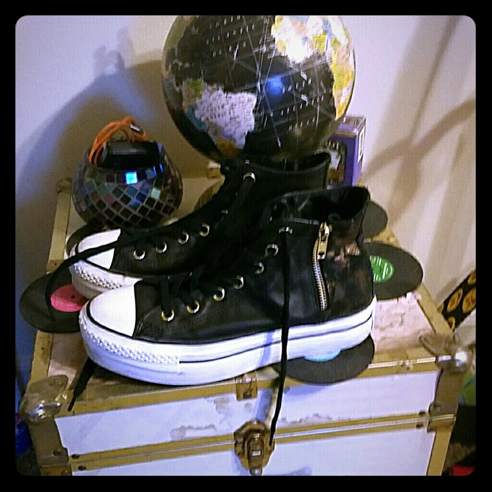 Metallic High Top Platform Converse