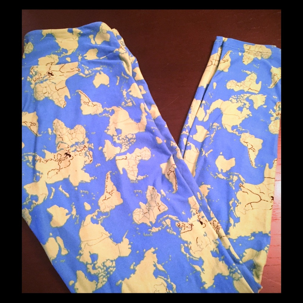 World map leggings O.S.