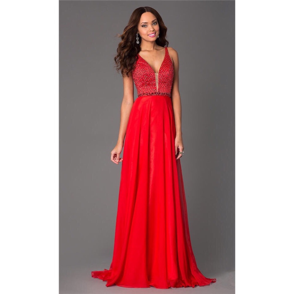 Prom Season! Sherri Hill red V-neck dress