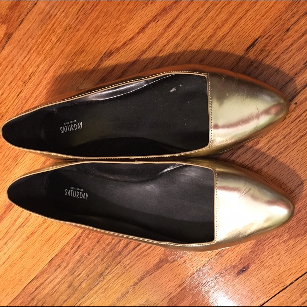 Gold Kate Spade Saturday flats