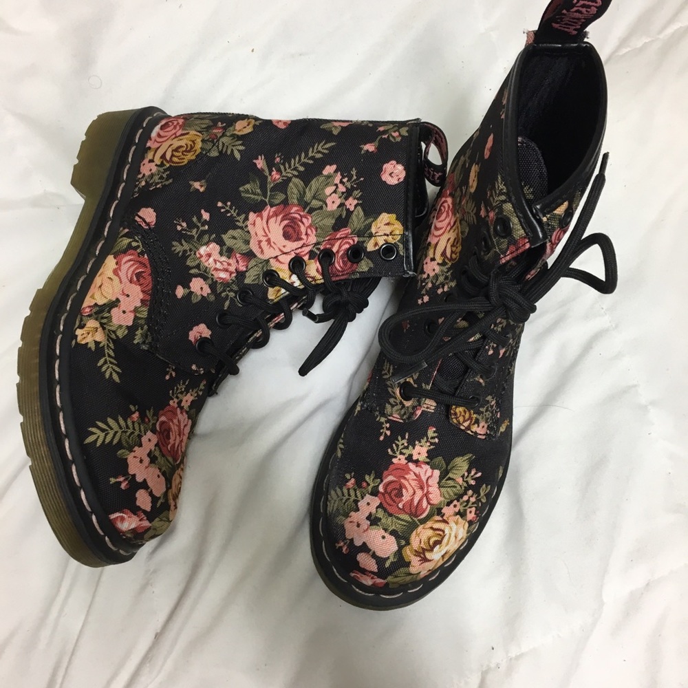 Doc Martens Victorian Flowers Lace Up Boots