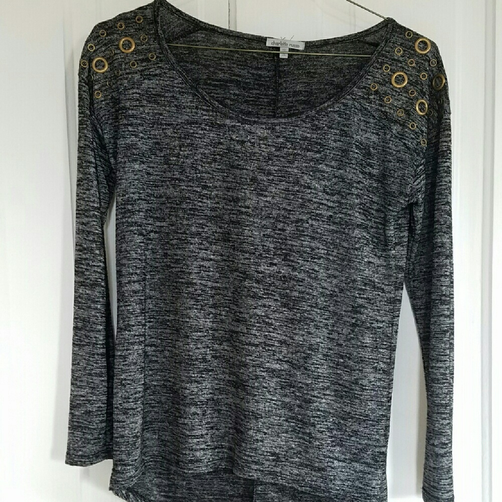 Long Sleeve Dark Gray Blouse