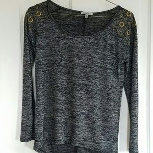 Long Sleeve Dark Gray Blouse