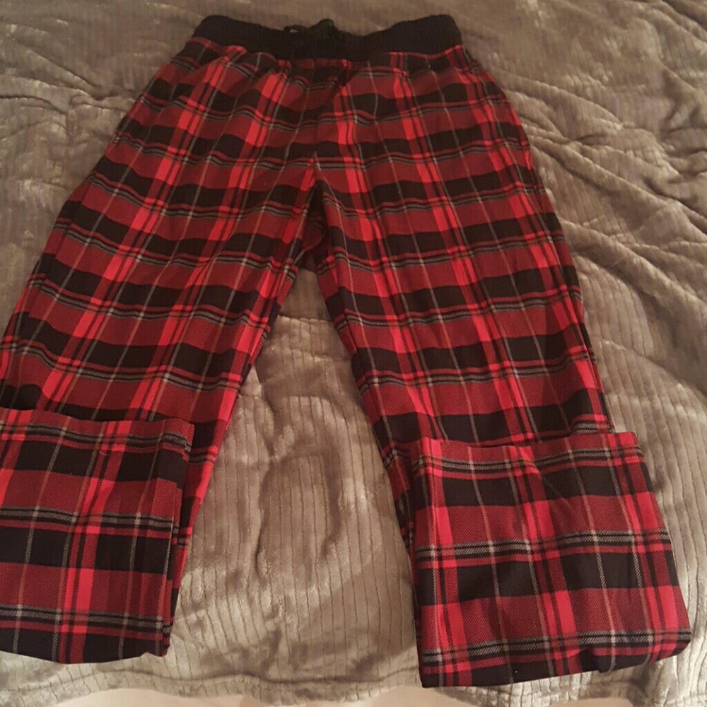 New Red Plaid PJ Bottoms