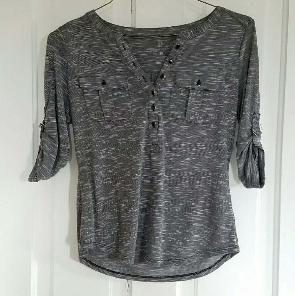 1/2 Sleeves Gray Blouse