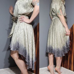 Vintage silk dip-dyed hi-low dress