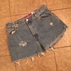 Levi's High Waisted Cut-off Denim Shorts