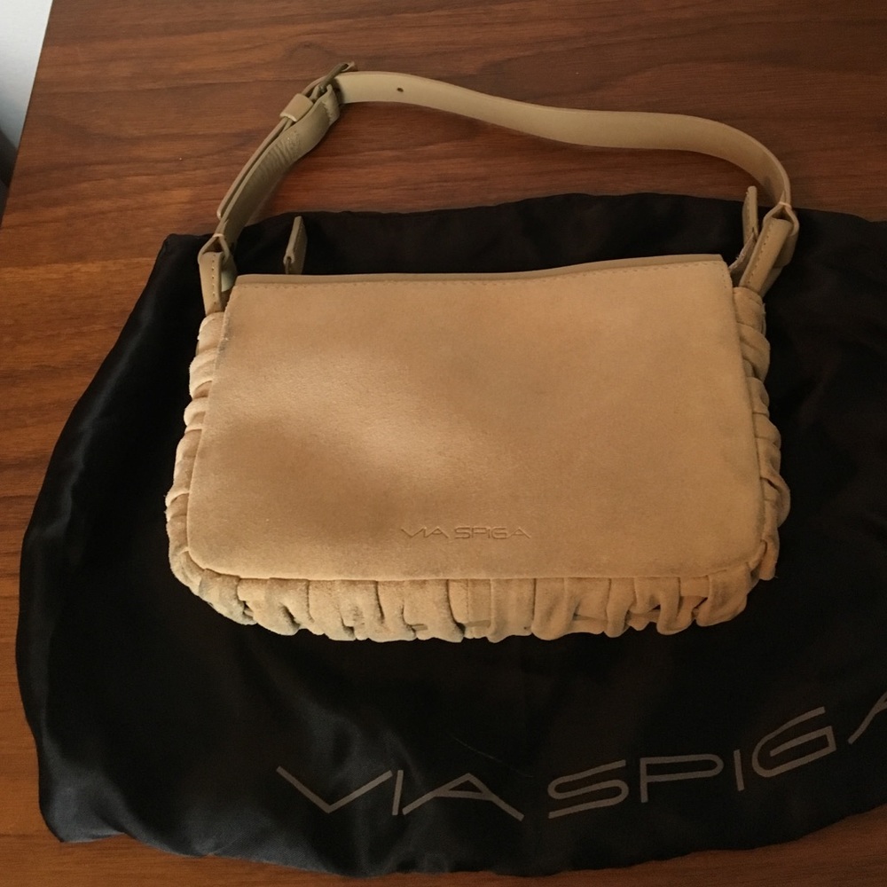 Beautiful small suede bag by Via Spiga.