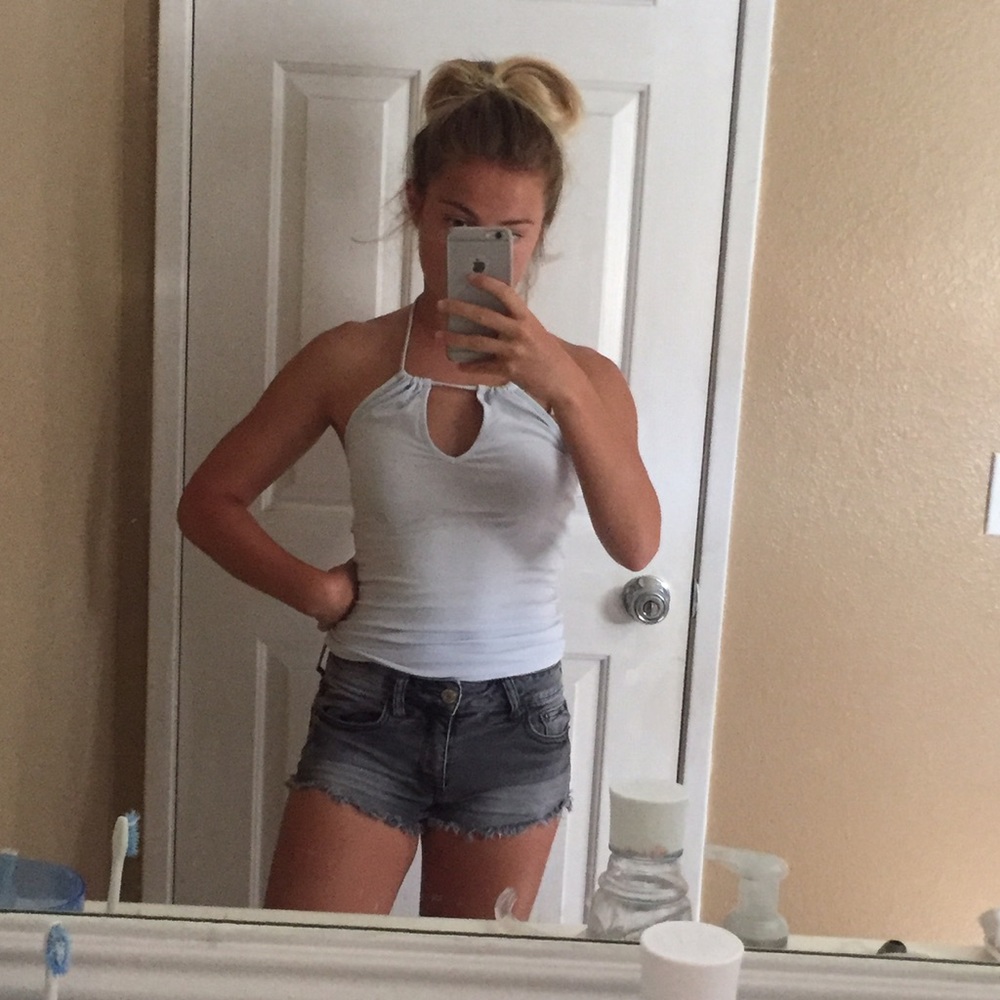 Pacsun self-tie Keyhole Blue Tank Top ( Me to We )