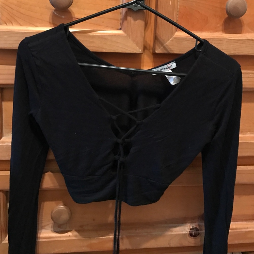 Black sexy crisscrossing top