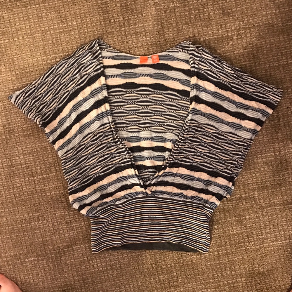 Hugo Boss plunge neck knit blouse