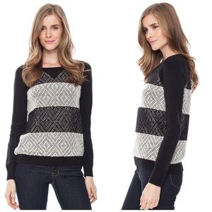 Splendid Jacquard Striped Pullover Sweater Splendid Jacquard Striped Pullover Sweater