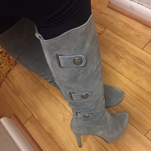 Bakers grey suede knee high boots
