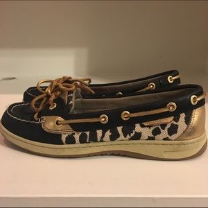 Sperry black and gold cheetah print angelfish