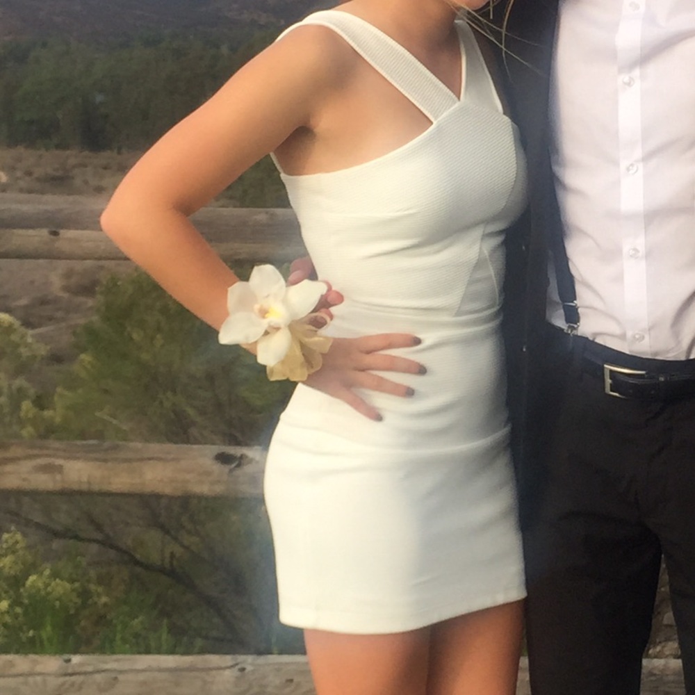 Lulu's white halter bodycon dress