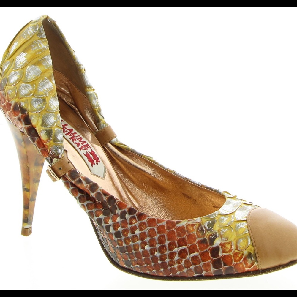 GUILLAUME HINFRAY Snakeskin Print Heels Size 6