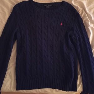 Polo Ralph Lauren Navy Blue Cable Sweater