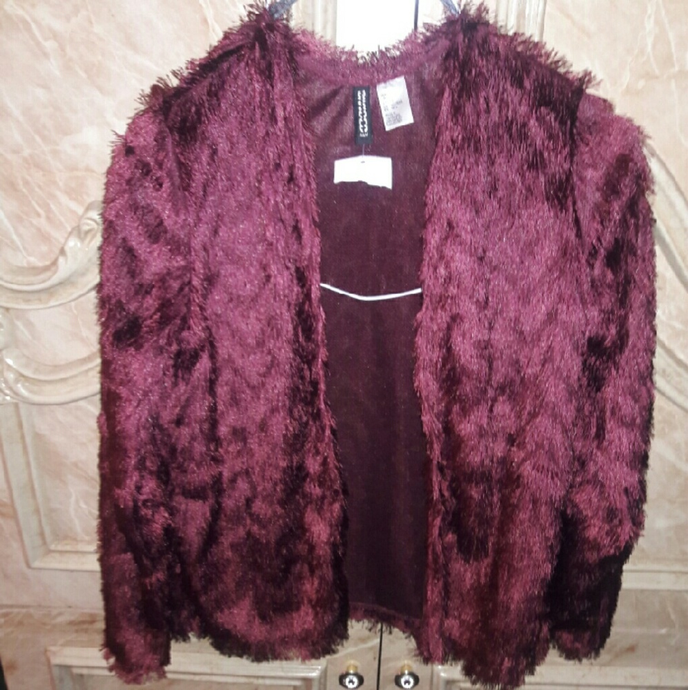 Burgundy Fringe H&M Jacket