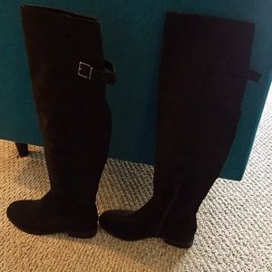 Express Faux Suede Over-the-knee Flat Boots