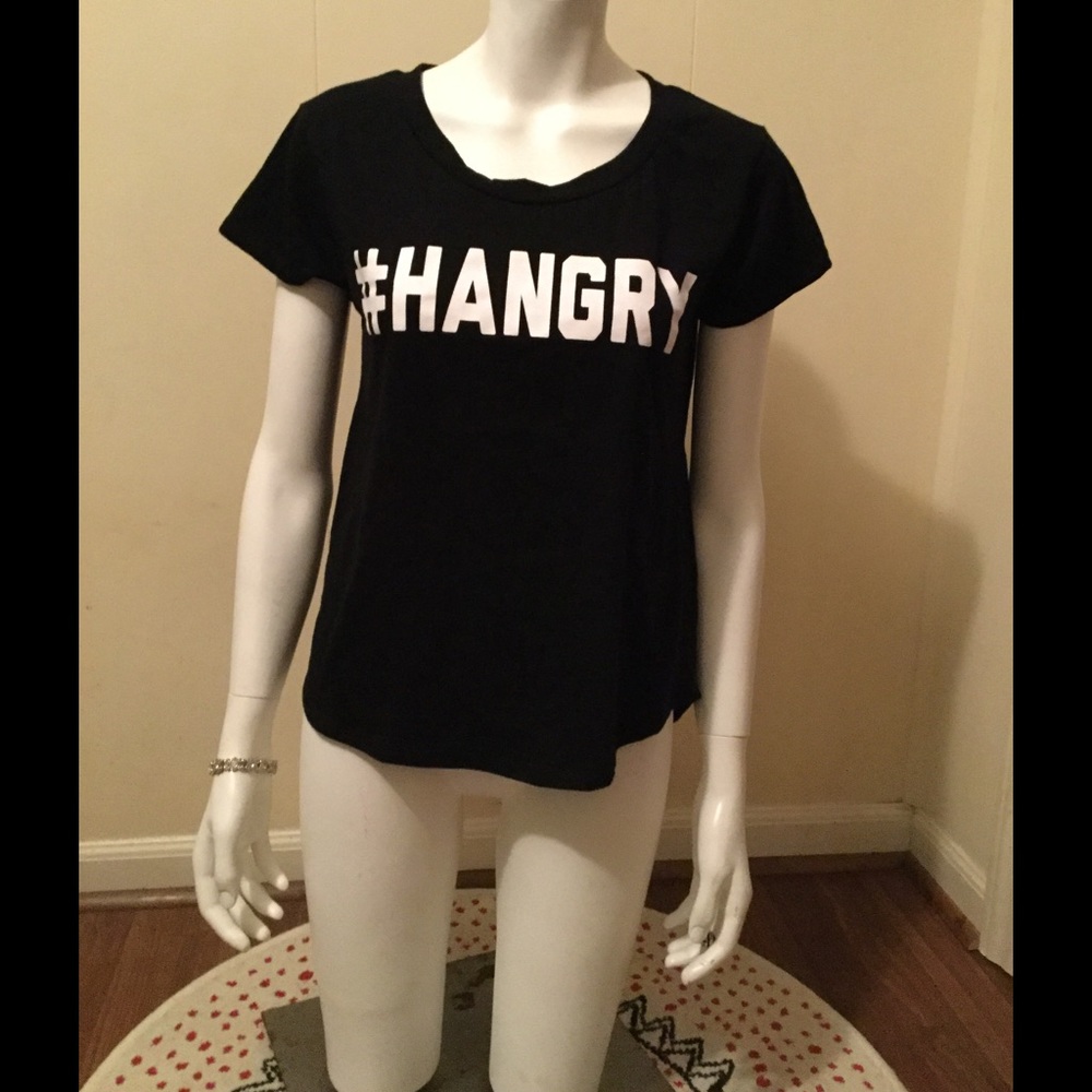 #Hangry black tee