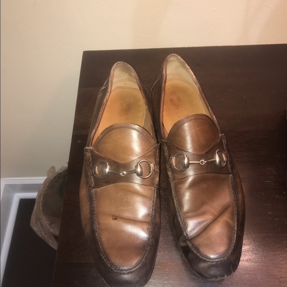 Men's Gucci Horsebit Tan Leather Loafer used 7.5M